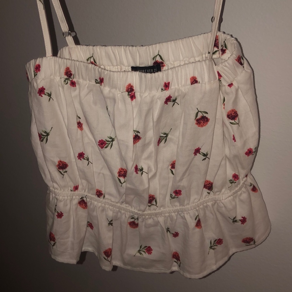 forever 21  white flower top